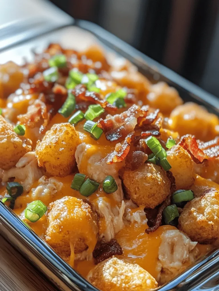 Exploring the world of comfort food often leads us to delightful concoctions that provide both satisfaction and nostalgia. One such dish is the Crispy Chicken Bacon Ranch Tater Tot Dream Casserole. This hearty meal combines tender shredded chicken, crispy bacon, and the irresistible crunch of tater tots, all enveloped in a flavorful ranch dressing blend. It's a dish that not only satisfies your hunger but also warms the soul, making it an ideal choice for family dinners or gatherings. The combination of textures and flavors creates a medley that is hard to resist, making it a popular choice for those looking to indulge in a comforting meal.