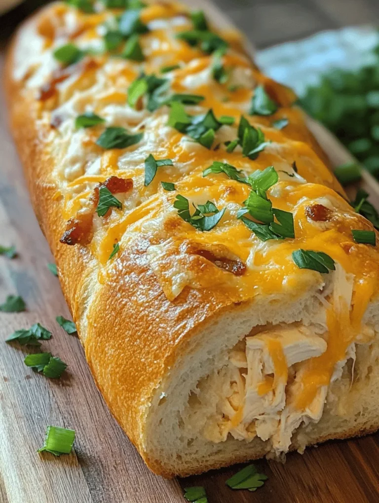 Are you looking for a meal that marries comfort with creativity? Look no further than Chicken Bacon Ranch Stuffed Bread. This delectable dish is not just a feast for the eyes; it’s an explosion of flavors that combines tender chicken, crispy bacon, and zesty ranch dressing all nestled inside a loaf of warm, crusty bread. Perfect for a family dinner, game day gathering, or a casual snack, this stuffed bread is sure to be a hit at your table.