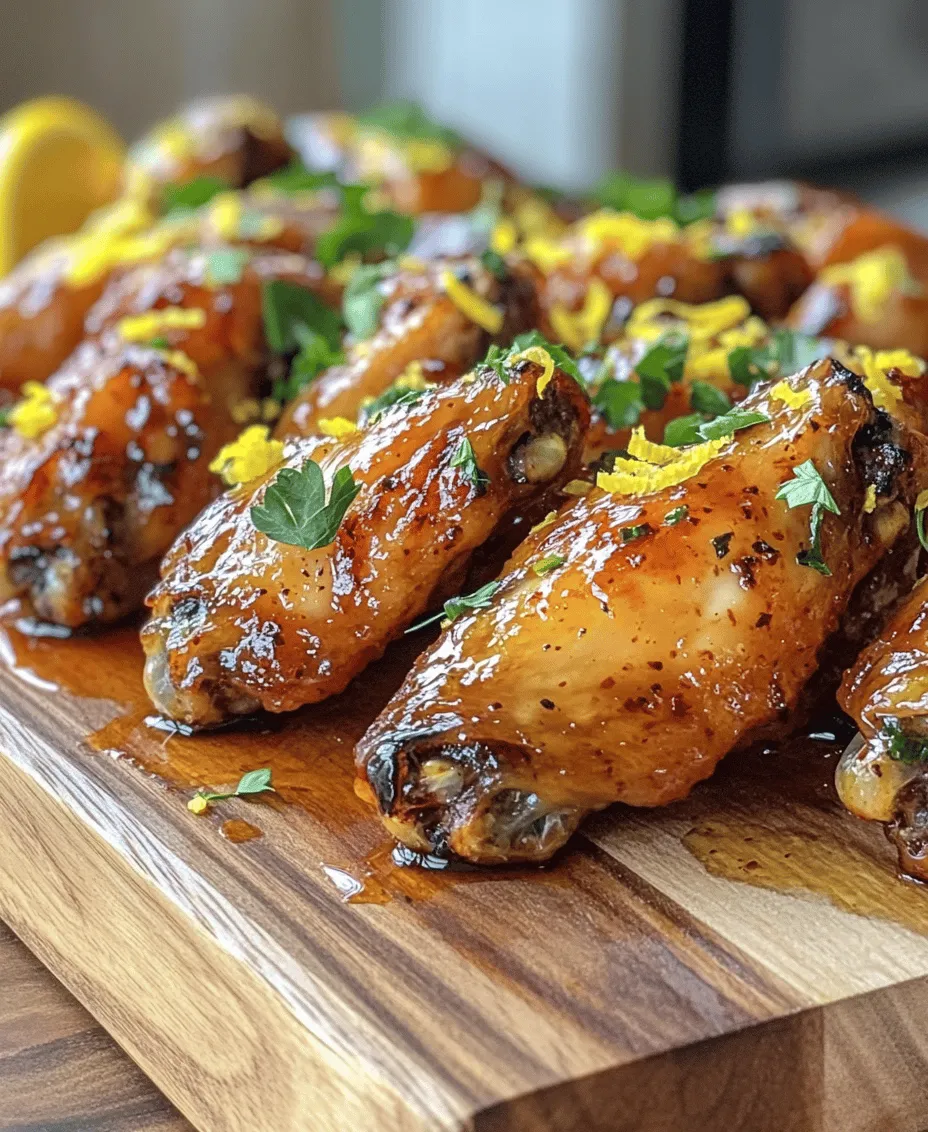 If you're looking to elevate your chicken wing game, Zesty Lemon Pepper Wings with Honey Glaze are the perfect dish to impress your guests. This mouthwatering recipe beautifully melds the tangy brightness of lemon with a subtle kick of pepper, complemented by a luscious honey glaze that adds a touch of sweetness. The combination of zesty flavors and sweet undertones creates a tantalizing experience that’s hard to resist.