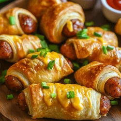 When it comes to breakfast, we all crave something that is not only delicious but also quick and easy to prepare. Enter the Breakfast Pigs in a Blanket Extravaganza: a fun, savory dish that is sure to elevate your morning routine. This delightful recipe takes the classic pigs in a blanket concept and gives it a breakfast twist, combining mini breakfast sausages, cheesy goodness, and the flaky, buttery texture of crescent roll dough. This dish is perfect for busy mornings, family brunches, or even a cozy weekend treat.