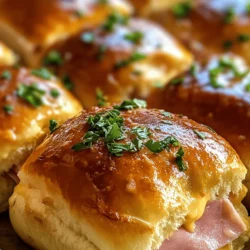 If you're on the lookout for a delicious and easy-to-make dish that will impress your family and friends, look no further than Savory Ham & Cheese Sliders Delight. These delightful sliders combine the perfect balance of savory ham, gooey melted Swiss cheese, and a buttery topping that makes them irresistibly tasty. Whether you're hosting a game day gathering, a casual family dinner, or simply craving a snack, this recipe is the epitome of comfort food that can be prepared in a flash.