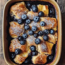 A French toast bake is a delightful twist on the classic breakfast dish, combining the comforting flavors of French toast with the ease of an oven-baked casserole. This method allows you to prepare a large portion at once, making it ideal for breakfast or brunch gatherings where you want to impress your guests without spending hours in the kitchen. One particular variation that stands out is the Blueberry Croissant French Toast Bake, which elevates the traditional recipe by incorporating buttery croissants and juicy blueberries.