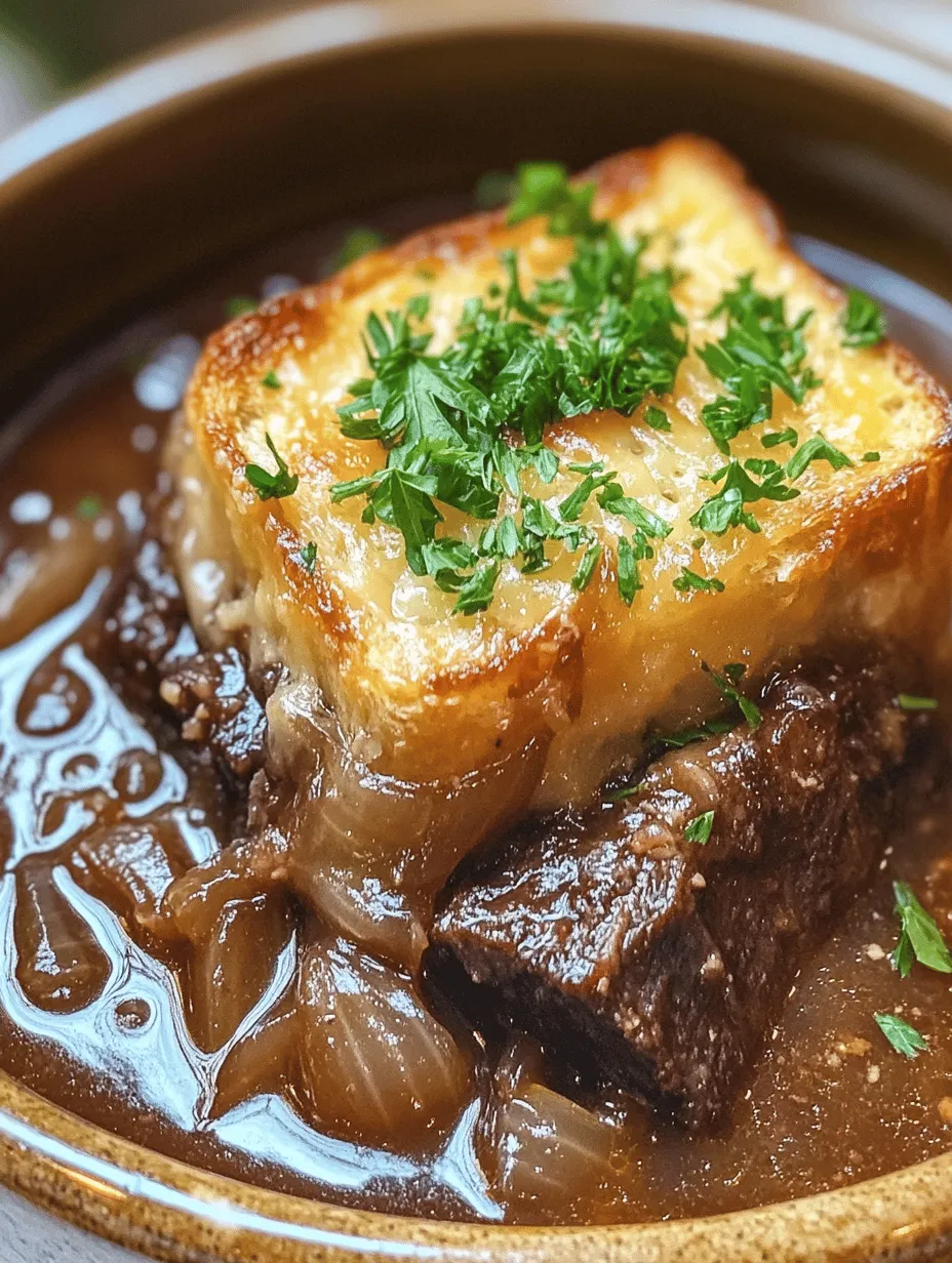 As the chilly winds begin to swirl and the leaves change hues, nothing warms the soul quite like a steaming bowl of French Onion Short Rib Soup with Gruyère Toast. This delightful dish is a comforting embrace on a cold day, blending the rich, savory flavors of slow-cooked short ribs and sweet caramelized onions. Rooted in the culinary traditions of France, this soup elevates the classic French onion soup to new heights, combining hearty beefiness with the luxurious taste of tender short ribs.