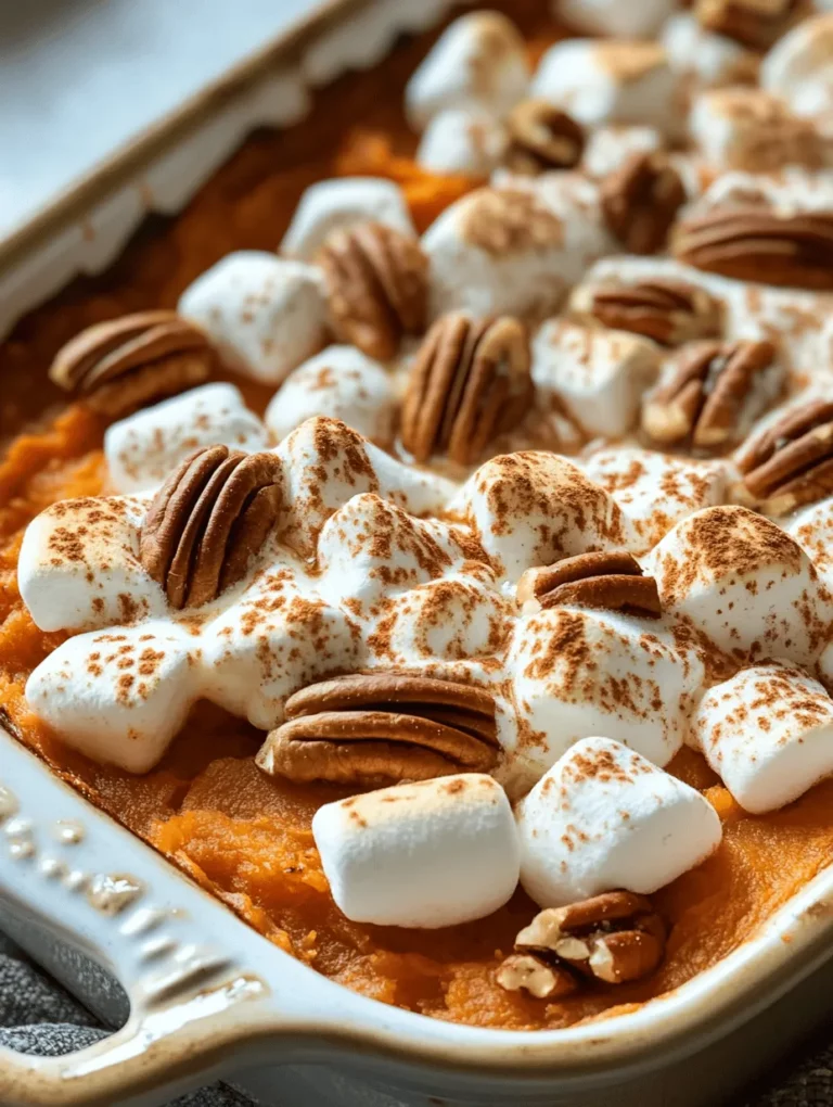 As the air turns crisp and the leaves begin to fall, the aroma of baking sweet potatoes fills kitchens across the country, heralding the arrival of the holiday season. One dish that has become a staple on many festive tables is the Candied Pecan Sweet Potato Bake. This delightful blend of creamy sweet potatoes, crunchy candied pecans, and fluffy marshmallows has a way of bringing families together, creating a comforting and indulgent side dish that pairs perfectly with holiday feasts.