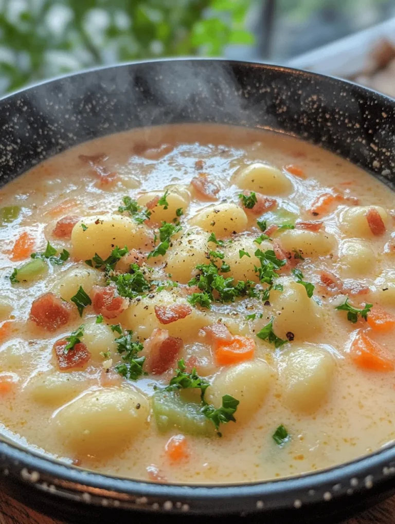 In the realm of comforting meals, few dishes can rival the warmth and richness of a creamy soup. One standout recipe that has captured the hearts of many is the Creamy Bacon Cheddar Gnocchi Soup. This delightful dish combines the savory flavors of crispy bacon and sharp cheddar cheese with the soft, pillowy texture of gnocchi, making it the perfect choice for a cozy night in. Whether you’re seeking a heartwarming dinner or a quick, satisfying lunch, this soup is sure to please both your palate and your soul.