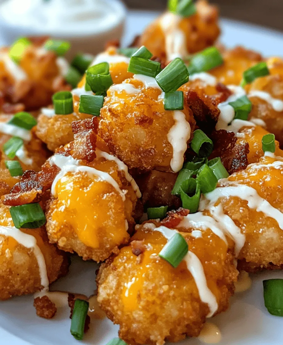 Loaded tater tot appetizers have solidified their status as a favorite party snack and game day treat, delighting guests with their irresistible combination of flavors and textures. Imagine crispy, golden-brown tater tots topped with gooey melted cheese, savory bits of bacon, and a drizzle of creamy ranch dressing. This mouthwatering dish is not only visually appealing but also offers a satisfying crunch followed by a creamy finish that keeps everyone coming back for more.