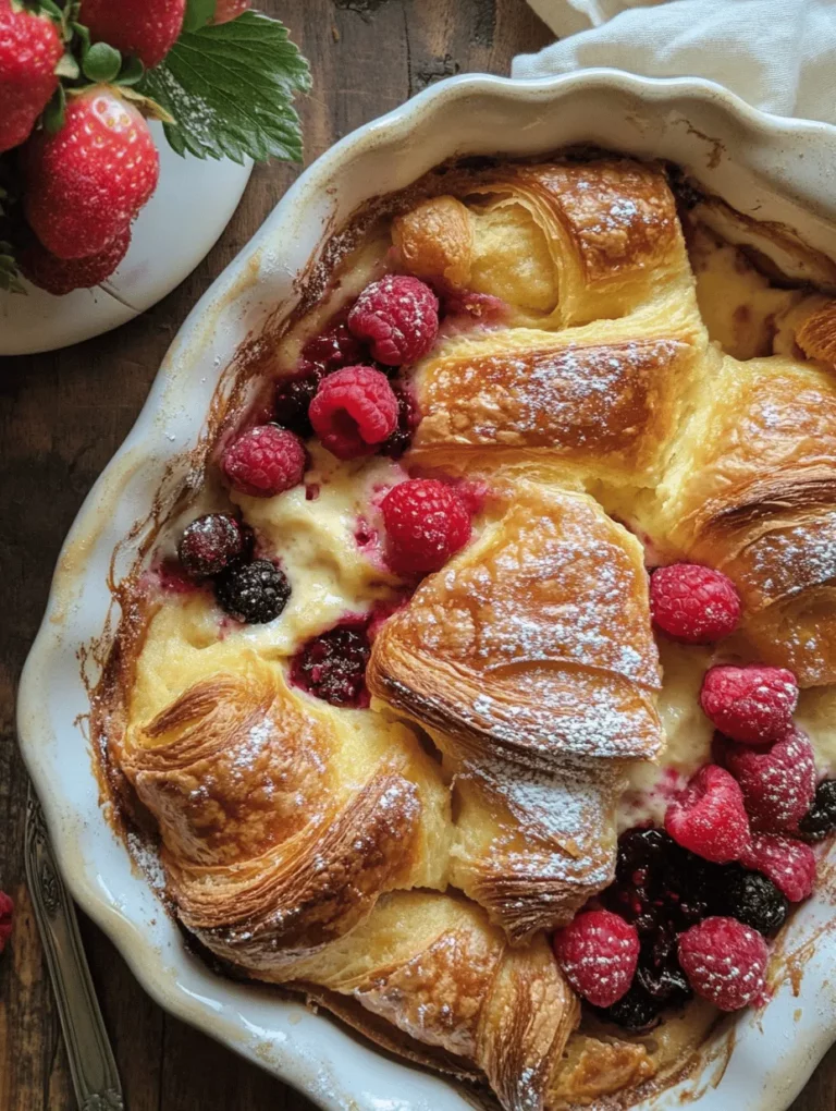 Delve into the world of indulgent desserts with our Buttery Croissant Bread Pudding with Jam. This delightful recipe transforms day-old croissants into a creamy, custard-infused treat that is perfect for any occasion. Whether enjoyed as a comforting breakfast or a decadent dessert, this dish is sure to satisfy your cravings. In this article, we'll explore the origins of bread pudding, the unique qualities of this recipe, and provide step-by-step instructions to ensure your success in the kitchen.