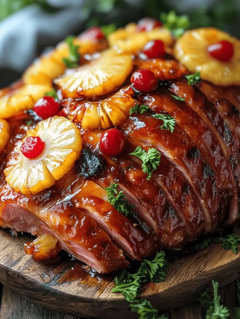 The aroma of a honey-glazed ham wafting through the air is enough to evoke feelings of warmth and togetherness, making it a staple for gatherings and special occasions. Whether it's a festive holiday dinner, a family reunion, or even a Sunday feast, honey glazed ham with pineapple rings is a showstopper that not only fills the belly but also warms the heart. This recipe combines the rich, savory flavor of bone-in ham with the sweet, tropical notes of honey and pineapple, creating a delightful harmony that tantalizes the taste buds.