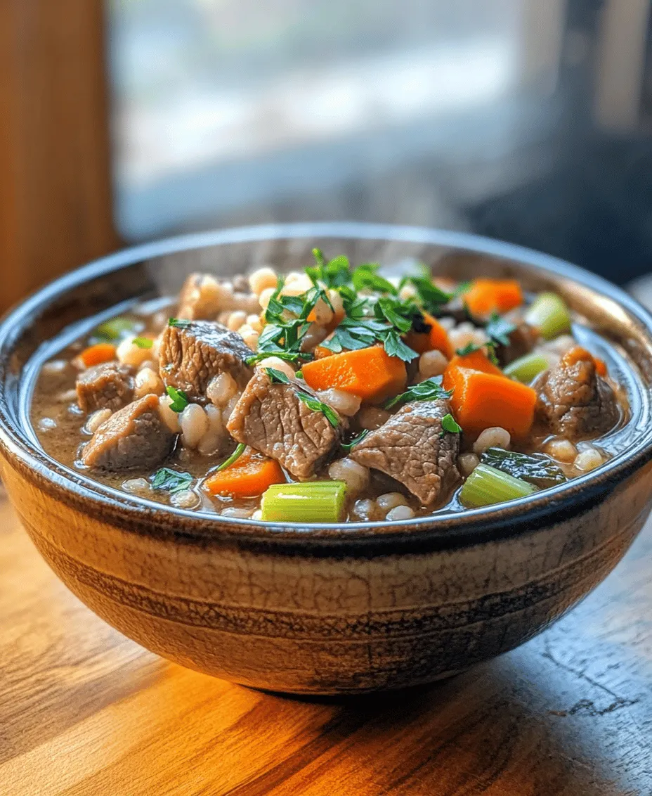 When the chill of winter sets in, few dishes offer the same comforting warmth as a hearty beef and barley stew. This traditional recipe brings together tender chunks of beef, wholesome barley, and a medley of vegetables, simmering to perfection in a savory broth. As the rich aromas waft through your kitchen, you are reminded of family gatherings and the joy of sharing a meal with loved ones. Not only does this stew provide a delicious, filling option for dinner, but it also serves as a reminder of the power of comfort food—its ability to nourish not just the body, but the soul.