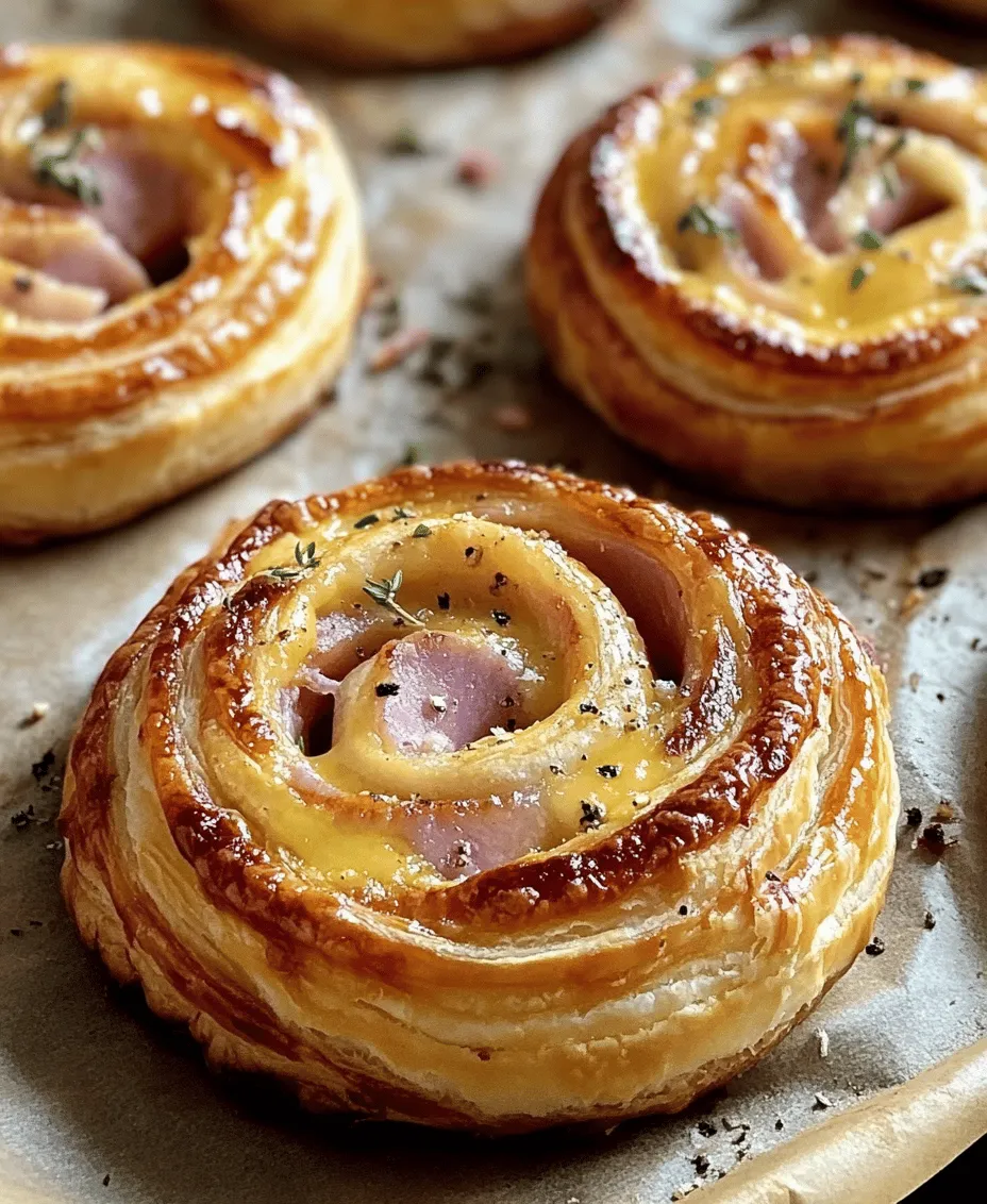 Ham and Cheese Puff Pastry Pinwheels are the epitome of savory snacking. Whether you’re hosting a gathering, preparing a family meal, or simply indulging in a delicious treat, these pinwheels are sure to impress. Their delightful combination of salty ham and creamy cheese, enveloped in flaky puff pastry, creates a mouthwatering experience that appeals to food lovers of all ages.