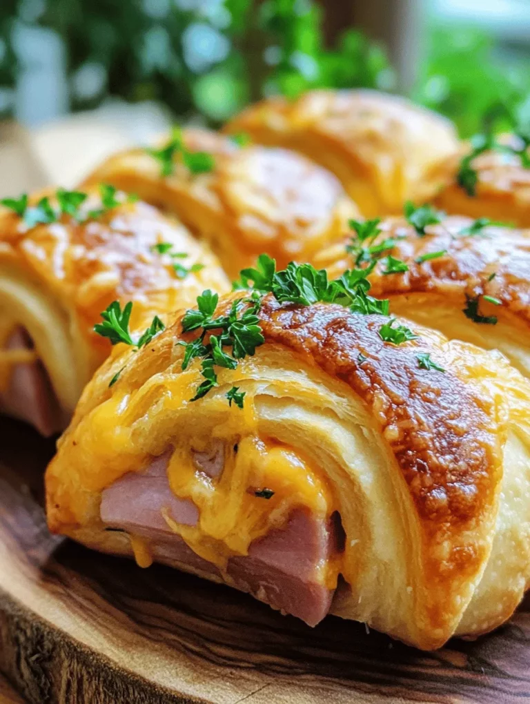 If you're searching for a quick, easy, and delicious dish to serve at your next gathering or family dinner, look no further than Cheesy Ham Rolls Delight. This delightful recipe combines the savory flavors of deli ham, melty cheese, and a unique mustard-honey dressing, all wrapped in flaky crescent roll dough. Whether you're hosting a casual get-together or simply want to whip up something special for your loved ones, these ham rolls are sure to impress.