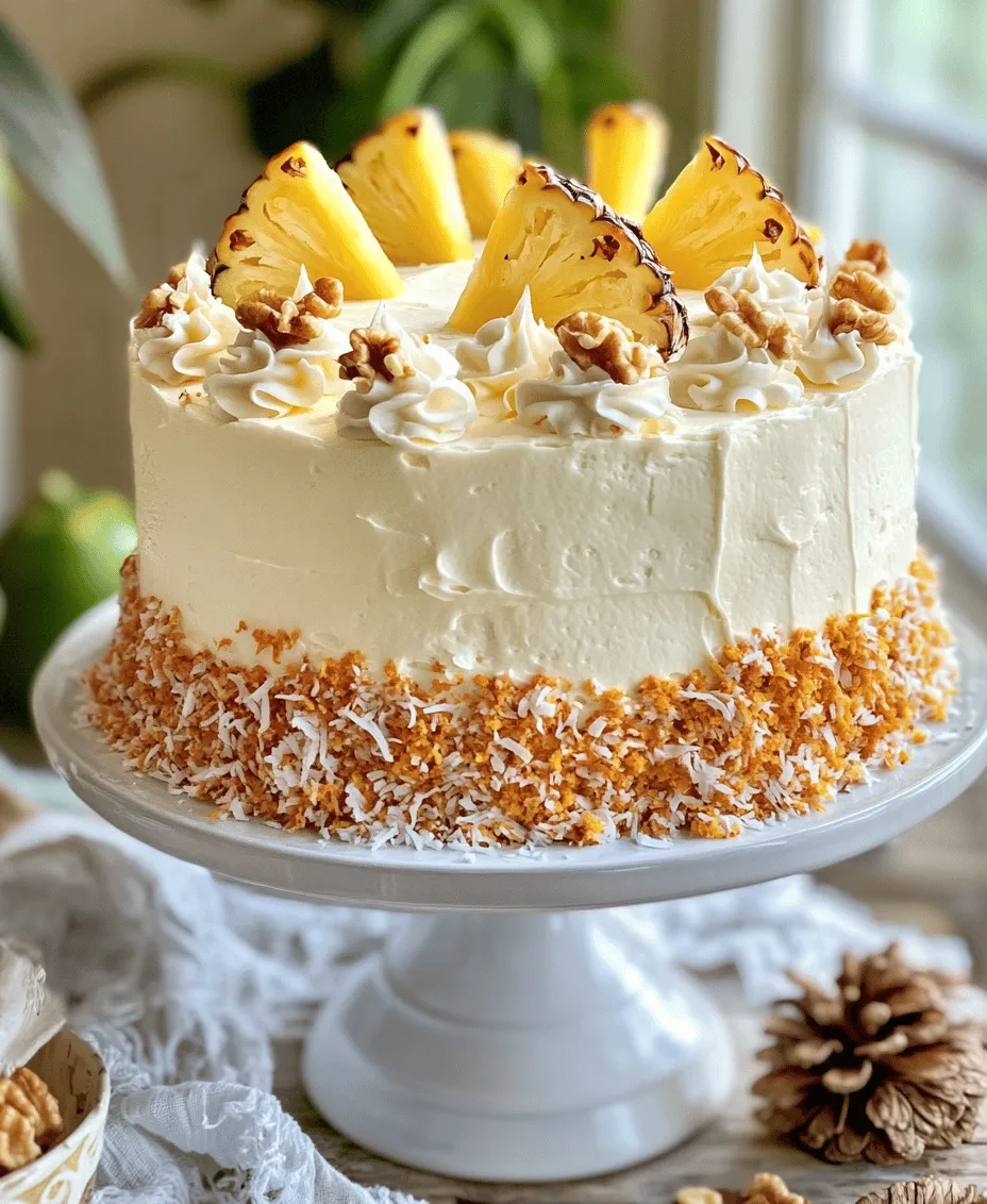 Welcome to a delightful culinary journey with our Tropical Paradise Pineapple Carrot Cream Cake, a vibrant fusion of flavors that promises to tantalize your taste buds and brighten your celebrations. This cake is not just any dessert; it is a tropical escape that combines the sweet, juicy essence of pineapple with the rich, earthy notes of carrots, all wrapped in a moist, fluffy cake. Each slice is a taste of paradise that evokes the sunny, carefree spirit of an island getaway.