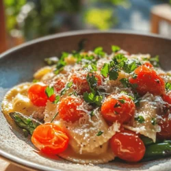 Herb-infused ravioli with roasted tomatoes and asparagus is a delightful dish that celebrates the vibrant flavors of fresh ingredients. This Italian-inspired meal not only tantalizes the taste buds but also offers a stunning presentation that can impress guests at any dinner party or family gathering. The combination of delicate ravioli stuffed with herby goodness, paired with the sweet burst of roasted cherry tomatoes and the earthy crunch of asparagus, makes for a satisfying and nourishing meal.