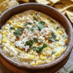 Zesty Mexican Street Corn Dip is a vibrant and flavorful dish that captures the essence of the beloved street food known as "Elote." Originating from the bustling streets of Mexico, Elote is traditionally made by grilling corn on the cob, slathering it with mayonnaise, sprinkling it with cotija cheese, and finishing it off with a squeeze of lime juice and a dash of chili powder. This dip transforms those classic flavors into a creamy, shareable delight perfect for gatherings, parties, or a cozy night in.