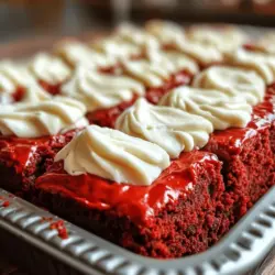 There’s something undeniably enchanting about red velvet desserts. Their striking crimson hue catches the eye, while their unique flavor profile—a delightful balance of rich cocoa and a hint of vanilla—captivates the palate. Red velvet has become a culinary favorite, transcending its traditional roots to inspire a wide array of desserts, including the deliciously indulgent fudgy red velvet brownies we’re about to explore. This recipe masterfully combines the best of both worlds: the beloved, fudgy texture of brownies with the iconic taste of red velvet.