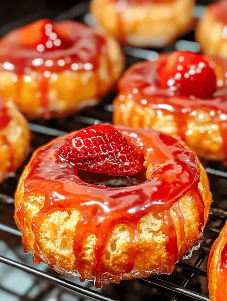 If you have a sweet tooth and an appreciation for delicate pastries, then Strawberry Glazed French Crullers are sure to captivate your senses. These exquisite treats combine the airy, pillowy texture of a traditional French cruller with the vibrant, fruity flavor of strawberry glaze. Often shaped like a charming twisted ring, crullers stand out not just for their appearance but also for their unique mouthfeel, making them an irresistible choice for breakfast, a snack, or dessert.