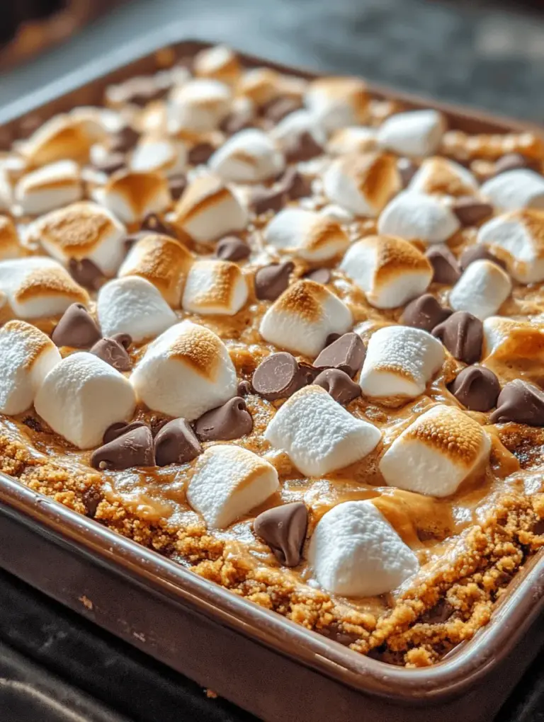 S'mores Bars Delight is a delightful dessert that encapsulates the beloved flavors of the classic campfire treat, s'mores, in an easy-to-make bar form. These bars are a perfect combination of crunchy, chewy, and gooey textures, making them a favorite among dessert lovers of all ages. While traditional s'mores evoke memories of sitting around a crackling campfire, roasting marshmallows, and sharing stories under the stars, S'mores Bars Delight brings that nostalgic experience right into your kitchen, allowing you to enjoy this classic anytime you crave it.