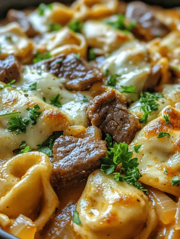 Cheesesteak Tortellini in Rich Provolone Sauce is a delightful fusion dish that brings together the savory flavors of a classic cheesesteak with the comforting texture of cheese-filled tortellini. This recipe is perfect for anyone seeking to elevate their weeknight dinner with a hearty, creamy meal that is both satisfying and easy to prepare. Imagine the mouthwatering combination of tender beef, sautéed vegetables, and a luscious cheese sauce enveloping each tortellini, creating a delightful symphony of flavors and textures.