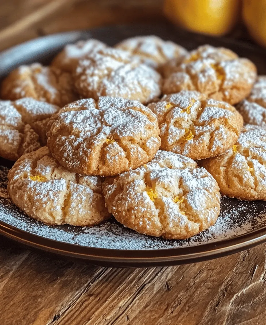 The visual appeal of crinkle cookies is undeniable; their distinctive cracked tops create an inviting look that is simply irresistible. When you first lay eyes on these cookies, the contrast between the smooth, white powdered sugar coating and the bright yellow lemon hue creates an eye-catching treat that beckons to be tasted. Each crack in the surface hints at the delightful flavors waiting to be discovered inside.