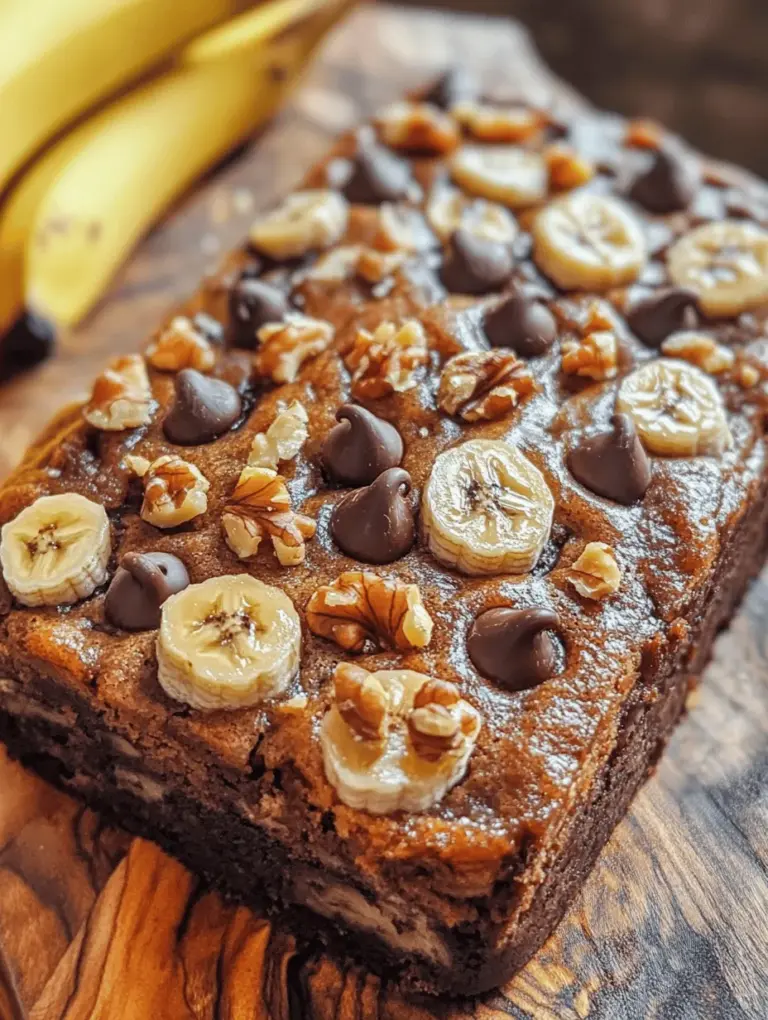 What makes banana chocolate chip bars such a beloved treat? For starters, the star ingredient—ripe bananas—brings an inherent sweetness that enhances the overall flavor. Ripe bananas are not only delicious but also packed with health benefits, such as potassium and dietary fiber, making them a more wholesome choice compared to many other dessert bases. Potassium supports heart health and muscle function, while fiber aids digestion. This means that indulging in these bars can feel a little less guilty!