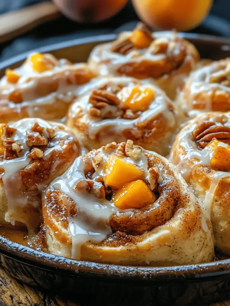 Peach Cobbler Cinnamon Rolls are a delightful treat that beautifully combines the beloved flavors of two classic desserts: cinnamon rolls and peach cobbler. This innovative recipe takes the warm, comforting taste of freshly baked cinnamon rolls and infuses it with the juicy sweetness of ripe peaches. The result is a mouthwatering dessert that is not only perfect for any occasion but also evokes a sense of nostalgia that can bring back fond memories of summer gatherings and family brunches.