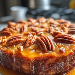 Indulging in a slice of Pecan Paradise Upside-Down Cake is like savoring a piece of heaven. This delightful dessert, with its moist, fluffy cake and a rich, sticky topping of caramelized pecans, is a showstopper at any gathering. Not only does it enchant with its flavor, but it also impresses with its presentation, showcasing a beautiful mosaic of pecan halves that glisten under a glaze of brown sugar and butter. Whether served warm with a dollop of whipped cream or enjoyed at room temperature, this cake creates memorable moments that linger long after the last bite.