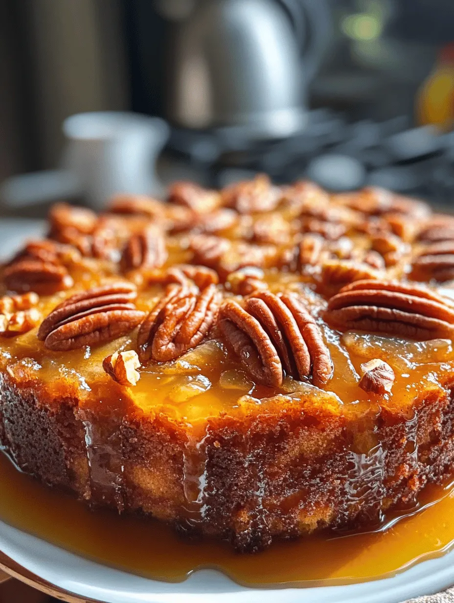 Indulging in a slice of Pecan Paradise Upside-Down Cake is like savoring a piece of heaven. This delightful dessert, with its moist, fluffy cake and a rich, sticky topping of caramelized pecans, is a showstopper at any gathering. Not only does it enchant with its flavor, but it also impresses with its presentation, showcasing a beautiful mosaic of pecan halves that glisten under a glaze of brown sugar and butter. Whether served warm with a dollop of whipped cream or enjoyed at room temperature, this cake creates memorable moments that linger long after the last bite.