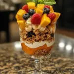 The charm of Sunrise Fruit & Yogurt Parfaits lies in their versatility and simplicity. Whether you're a busy professional seeking a quick breakfast solution or a parent navigating the demands of family meal prep, these parfaits are a perfect fit. They can be prepared in advance, allowing for a grab-and-go option on hectic mornings or a colorful centerpiece for a leisurely brunch with friends.