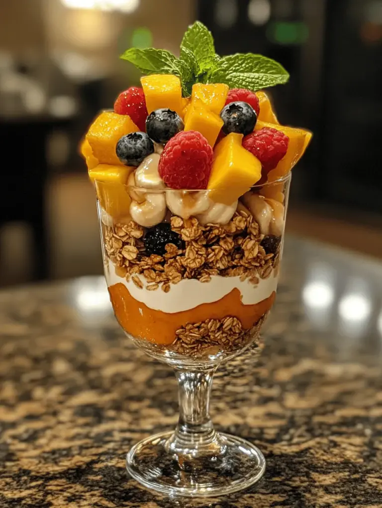 The charm of Sunrise Fruit & Yogurt Parfaits lies in their versatility and simplicity. Whether you're a busy professional seeking a quick breakfast solution or a parent navigating the demands of family meal prep, these parfaits are a perfect fit. They can be prepared in advance, allowing for a grab-and-go option on hectic mornings or a colorful centerpiece for a leisurely brunch with friends.