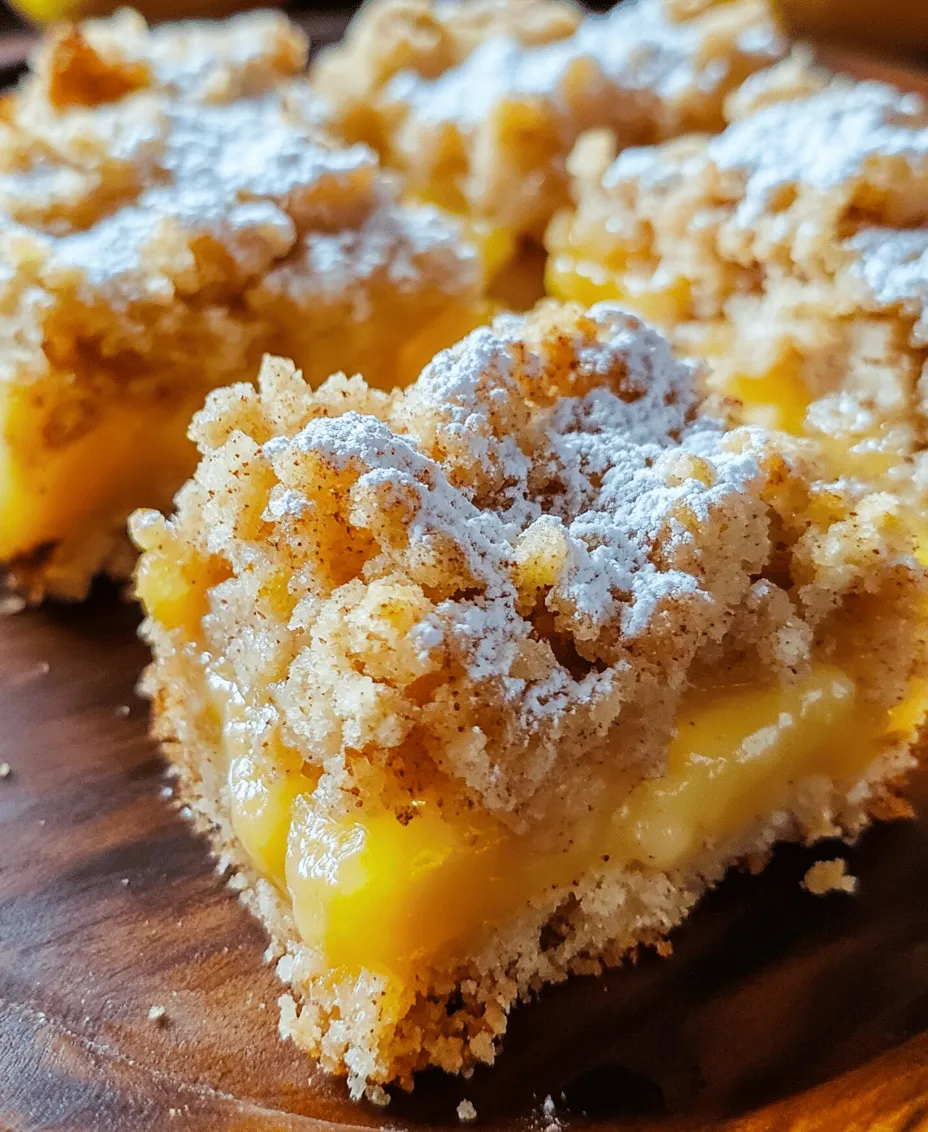 When it comes to dessert, few things can brighten up your day quite like a slice of Zesty Lemon Crumb Bars. These delightful treats combine the refreshing flavor of fresh lemons with a sweet and buttery crumb topping, creating a dessert that's both tangy and sweet. Perfect for any occasion, from summer picnics to cozy winter gatherings, these bars are not just a feast for the eyes but also a burst of sunshine for your taste buds.