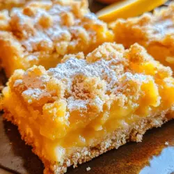 When it comes to dessert, few things can brighten up your day quite like a slice of Zesty Lemon Crumb Bars. These delightful treats combine the refreshing flavor of fresh lemons with a sweet and buttery crumb topping, creating a dessert that's both tangy and sweet. Perfect for any occasion, from summer picnics to cozy winter gatherings, these bars are not just a feast for the eyes but also a burst of sunshine for your taste buds.