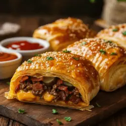 Food is often a reflection of our fondest memories and experiences, and nothing evokes nostalgia quite like the classic flavors of a bacon cheeseburger. Imagine that savory experience wrapped in a flaky, buttery embrace of puff pastry. Enter the Bacon Cheeseburger Puff Pastry Roll—an innovative dish that merges the best of both worlds. This recipe takes the beloved elements of a traditional bacon cheeseburger and transforms them into a delightful handheld treat that is perfect for any occasion, whether you're hosting a casual gathering or enjoying a cozy night in.