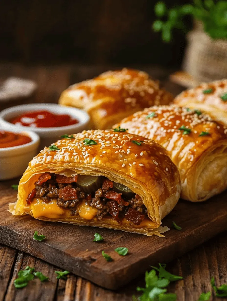 Food is often a reflection of our fondest memories and experiences, and nothing evokes nostalgia quite like the classic flavors of a bacon cheeseburger. Imagine that savory experience wrapped in a flaky, buttery embrace of puff pastry. Enter the Bacon Cheeseburger Puff Pastry Roll—an innovative dish that merges the best of both worlds. This recipe takes the beloved elements of a traditional bacon cheeseburger and transforms them into a delightful handheld treat that is perfect for any occasion, whether you're hosting a casual gathering or enjoying a cozy night in.