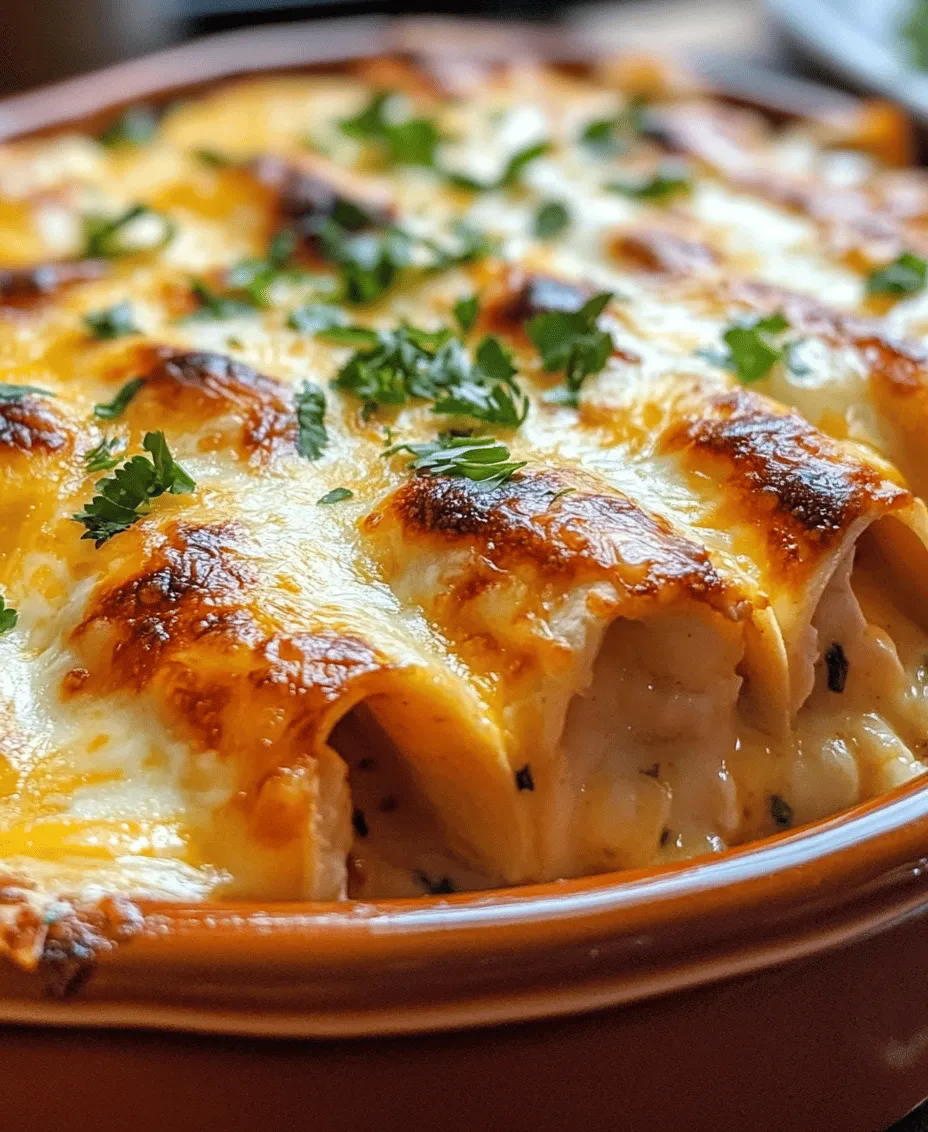 Creamy White Chicken Enchiladas are a delightful twist on the traditional Mexican dish, offering a rich and comforting flavor profile that warms the soul. These enchiladas stand out for their creamy sauce and tender chicken filling, making them a favorite among families and food lovers alike. The dish is not only satisfying but also incredibly versatile, perfect for weeknight dinners or special occasions.