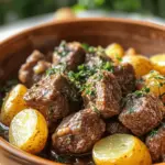 If you’re on the lookout for a hearty, comforting meal that practically cooks itself, look no further than Slow Cooker Garlic Butter Beef Bites and Potatoes. This dish brings together tender chunks of beef sirloin and creamy baby potatoes, all infused with the rich, savory goodness of garlic butter. The magic of this recipe lies not only in its flavors but also in its simplicity and the convenience that comes with slow cooking. Just imagine coming home after a long day to find your kitchen filled with the aromatic scents of a deliciously cooked meal, ready to serve.