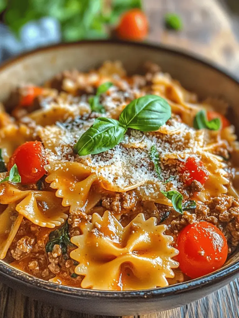 If you're looking for a dish that effortlessly marries comfort with flavor, look no further than Creamy Beef and Bowtie Pasta. This delightful recipe combines seasoned ground beef with a luscious creamy sauce, enveloping tender bowtie pasta for a meal that is as satisfying as it is simple to prepare. Whether you're whipping up a quick dinner on a busy weeknight or planning a cozy family gathering, this dish is sure to impress everyone at the table.