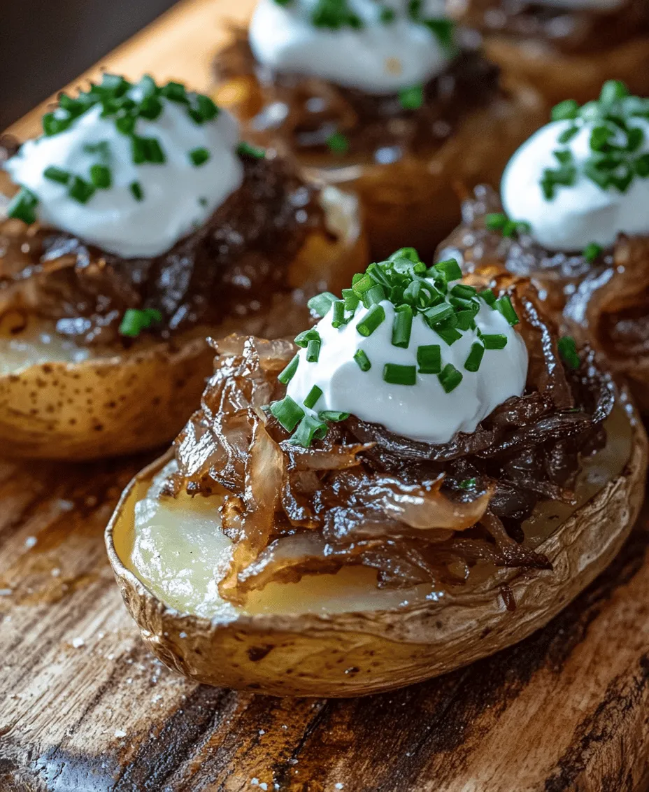 Cheesy French Onion Baked Potatoes are a delightful fusion of classic comfort food and gourmet flavor. Imagine sinking your fork into a fluffy, tender baked potato, only to find it stuffed with rich caramelized onions, gooey melted cheese, and a hint of savory broth. This dish not only satisfies the craving for something hearty but also elevates the humble potato into an extraordinary meal.