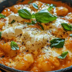 Creamy Tomato Gnocchi with Burrata is a dish that captures the essence of comfort food, offering a delightful blend of flavors and textures. This recipe is not just about satisfying hunger; it embodies a warm hug on a plate, perfect for cozy dinners or special occasions. Imagine pillowy potato gnocchi enveloped in a luscious, creamy tomato sauce, topped with rich, velvety burrata cheese. Each bite is a symphony of flavors that makes this dish an instant classic.