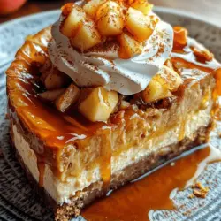 If you’re looking for a dessert that combines the comforting flavors of home with a sophisticated twist, look no further than the Salted Caramel Apple Pie Cheesecake. This decadent treat brings together three beloved desserts into one: the classic apple pie, the creamy richness of cheesecake, and the indulgent sweetness of salted caramel. Each bite offers a symphony of textures and flavors, from the crumbly crust to the smooth cheesecake filling, punctuated by tender apple slices and a drizzle of luscious caramel sauce.