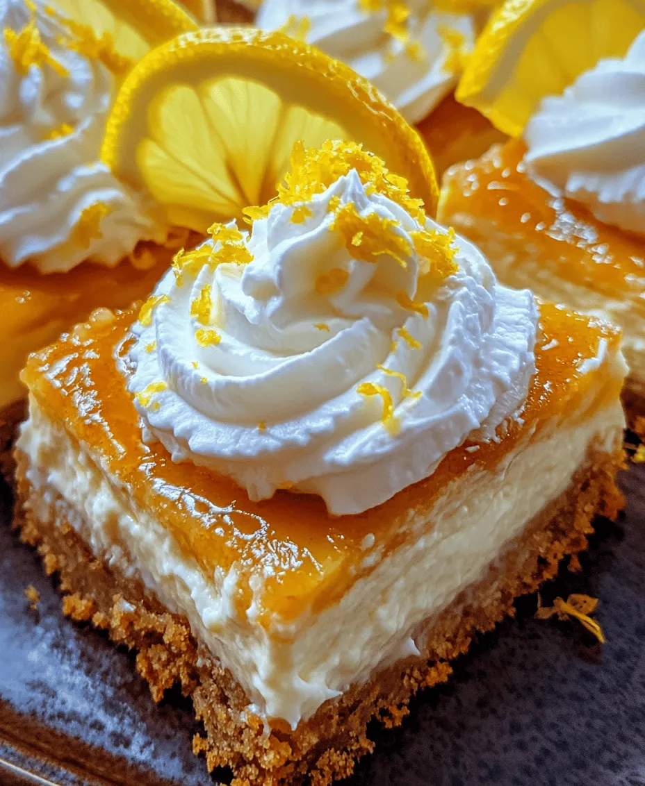 If you’re looking for a dessert that perfectly balances refreshing flavors with creamy textures, look no further than Zesty Lemon Cream Pie Bars. This delightful treat combines the bright tang of lemons with a luscious cream filling, creating a dessert that's not only visually appealing but also irresistible to the palate. Whether you’re hosting a summer gathering, celebrating a special occasion, or simply indulging in a sweet craving, these bars are sure to impress. The simplicity of the recipe makes it accessible for bakers of all skill levels, inviting you to embark on a delicious culinary journey in your own kitchen.