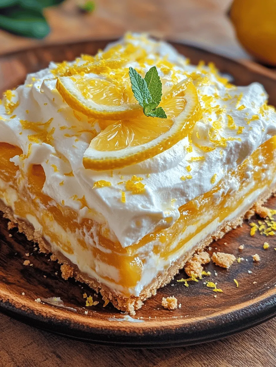 If you’re looking for a dessert that perfectly balances refreshing flavors with creamy textures, look no further than Zesty Lemon Cream Pie Bars. This delightful treat combines the bright tang of lemons with a luscious cream filling, creating a dessert that's not only visually appealing but also irresistible to the palate. Whether you’re hosting a summer gathering, celebrating a special occasion, or simply indulging in a sweet craving, these bars are sure to impress. The simplicity of the recipe makes it accessible for bakers of all skill levels, inviting you to embark on a delicious culinary journey in your own kitchen.