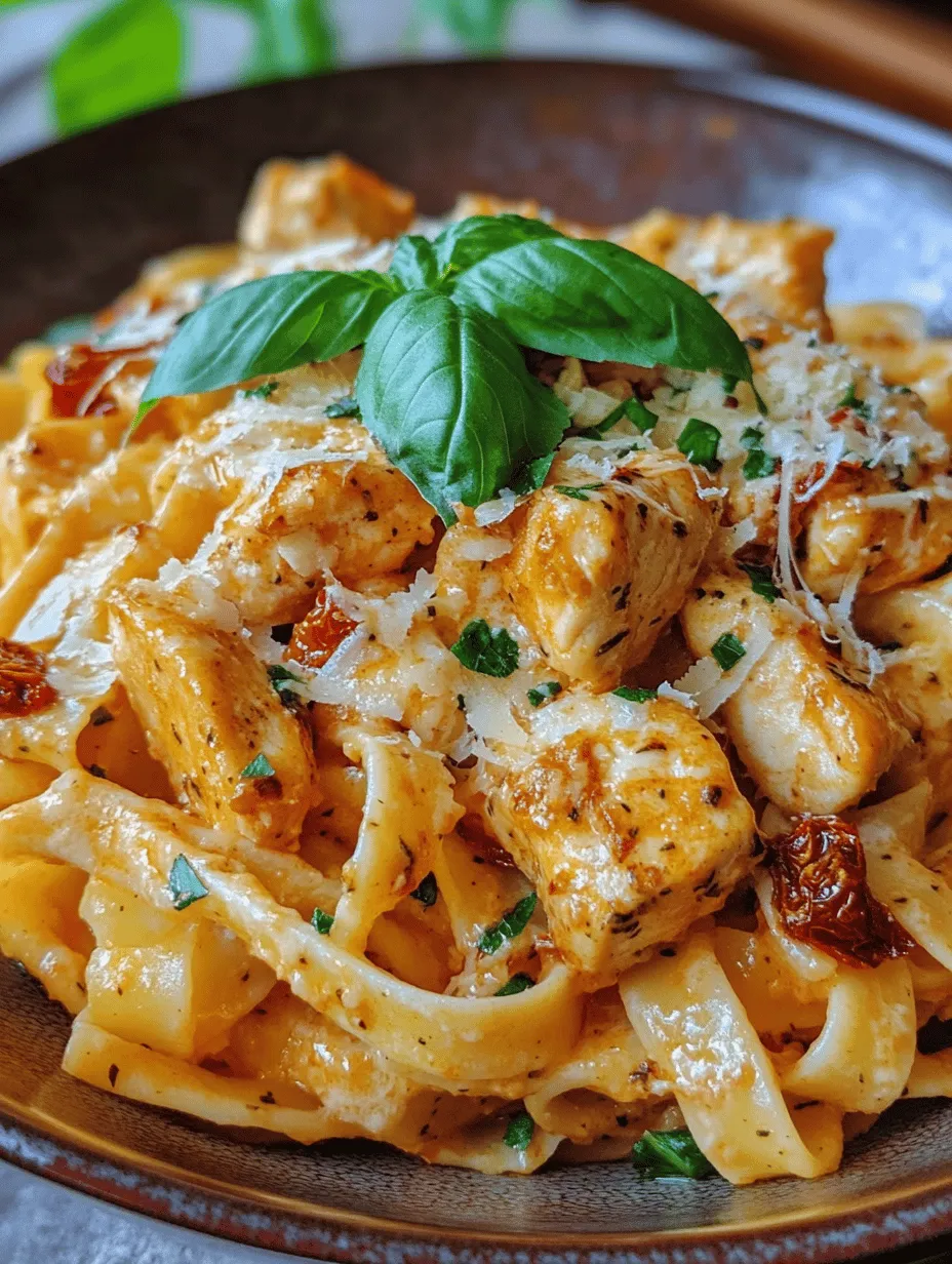 The secret to a great Creamy Sun-Dried Tomato Chicken Pasta lies in its carefully selected ingredients. Each component contributes to the overall flavor and texture of the dish, creating a harmonious blend that is both satisfying and indulgent.