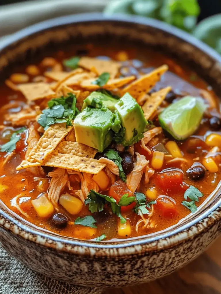 Spicy Chicken Tortilla Soup is a beloved dish that captures the essence of comfort food while exciting the palate with its vibrant flavors and textures. This hearty soup, originating from Mexico, is a delightful fusion of spicy, savory, and tangy elements, making it a staple in many households. The dish is characterized by its rich broth, tender chicken, and an array of fresh garnishes that elevate the dining experience. Whether you're hosting a family dinner, planning a casual gathering with friends, or simply looking for a comforting weeknight meal, this soup is sure to impress.