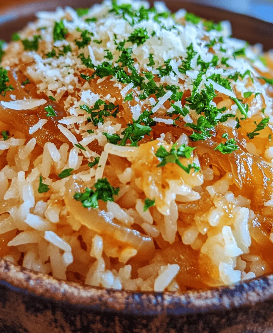 If you’re in search of a side dish that effortlessly elevates your meal, look no further than French Onion Butter Rice. This delightful recipe encapsulates the comforting richness of traditional French onion soup, transforming it into a versatile rice dish that can stand alone as a main course or complement any meal as a side. With the seductive aroma of caramelized onions mingling with the creamy texture of butter and rice, this dish is sure to become a favorite in your kitchen.