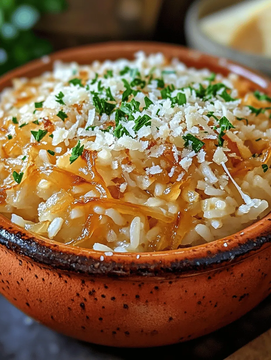 If you’re in search of a side dish that effortlessly elevates your meal, look no further than French Onion Butter Rice. This delightful recipe encapsulates the comforting richness of traditional French onion soup, transforming it into a versatile rice dish that can stand alone as a main course or complement any meal as a side. With the seductive aroma of caramelized onions mingling with the creamy texture of butter and rice, this dish is sure to become a favorite in your kitchen.