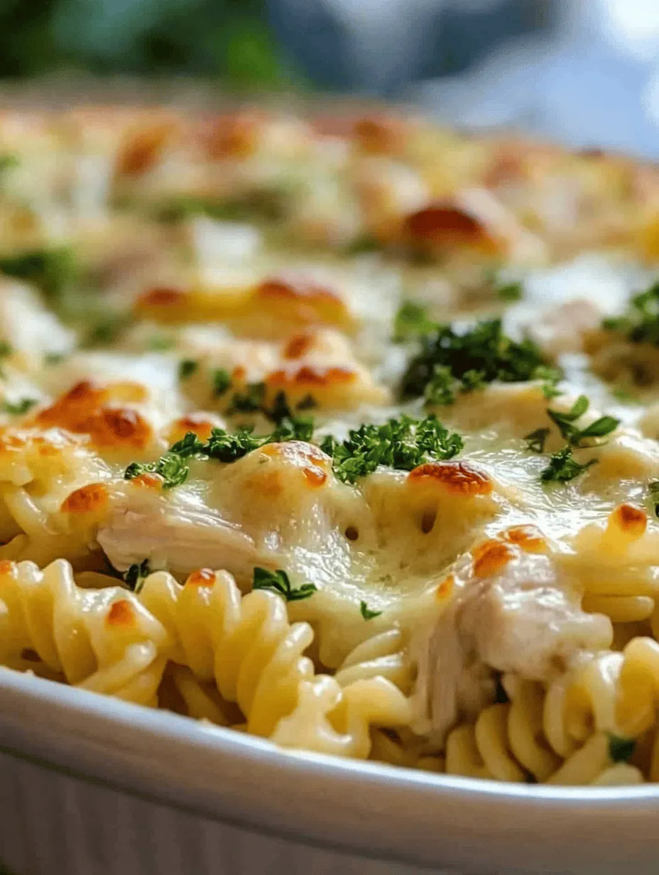 When it comes to comfort food, few dishes can rival the satisfying warmth and heartiness of a pasta bake. Combining the best elements of pasta, protein, and a creamy sauce, this Garlic Parmesan Chicken Pasta Bake is a delightful homage to home-cooked meals that the whole family can enjoy. The magic lies in its rich flavors and creamy texture, where tender rotini pasta mingles with succulent chicken, vibrant broccoli, and a blend of aromatic garlic and savory cheeses. As the dish bakes, the ingredients meld together, creating a comforting casserole that is perfect for weeknight dinners or family gatherings.