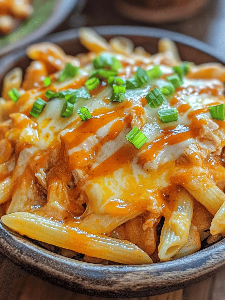 Buffalo Chicken Pasta Delight is a comforting and flavorful dish that perfectly marries the bold, spicy essence of buffalo chicken with the satisfying texture of pasta. This delightful fusion not only creates a mouthwatering meal but also brings a touch of excitement to your dinner table. Whether you're a fan of buffalo wings or just looking for a new weeknight dinner idea, this recipe is sure to impress.