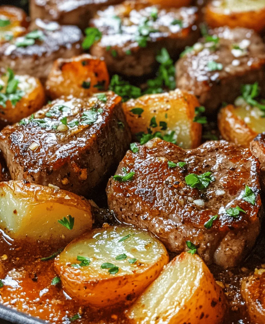 Welcome to the world of culinary delight with our Sizzling Garlic Butter Steak & Potatoes Skillet! This dish is a harmonious blend of tender sirloin steak and perfectly cooked baby potatoes, bathed in a luscious garlic butter sauce that elevates it to a whole new level of flavor. Ideal for weeknight dinners when time is of the essence, this recipe promises to deliver a quick yet gourmet meal that will impress your family and friends.