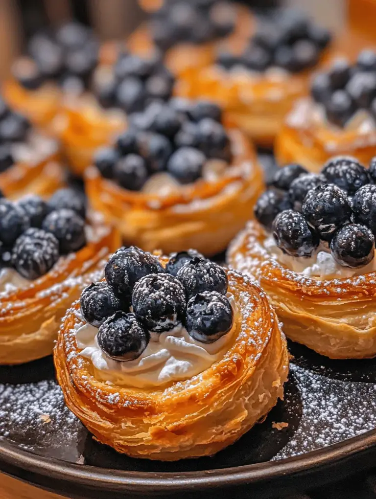 Baking is not just a culinary task; it is a heartfelt expression of creativity and love that transforms simple ingredients into delightful treats. Among the many desserts that capture our hearts and taste buds, blueberry pastry rings with vanilla cream filling stand out as a true indulgence. This decadent dessert combines the sweetness of fresh blueberries, the buttery layers of flaky puff pastry, and a rich, creamy vanilla filling, making it perfect for any occasion—be it a cozy afternoon tea, a festive gathering, or a sweet surprise for loved ones.