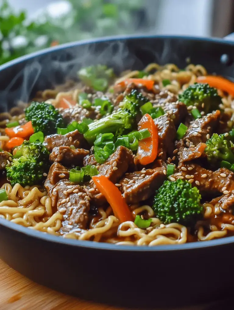 In the bustling world of modern cooking, the need for quick, nutritious meals has never been greater. As life becomes busier, many home cooks seek out dishes that not only satisfy hunger but also deliver on flavor and health. One such dish that perfectly encapsulates these qualities is the Beef & Broccoli Ramen Stir Fry. This vibrant medley of tender beef, crisp broccoli, and savory ramen noodles offers a delightful balance of textures and flavors, making it a favorite among families and individuals alike.